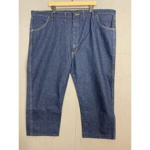 NWT Wrangler Straight Leg Dark Blue Jeans Sz 46 LEGS HAVW BEEN SHORTEND !!